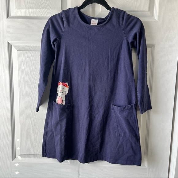 Hanna Andersson navy cat pocket dress US 10 - Picture 1 of 4